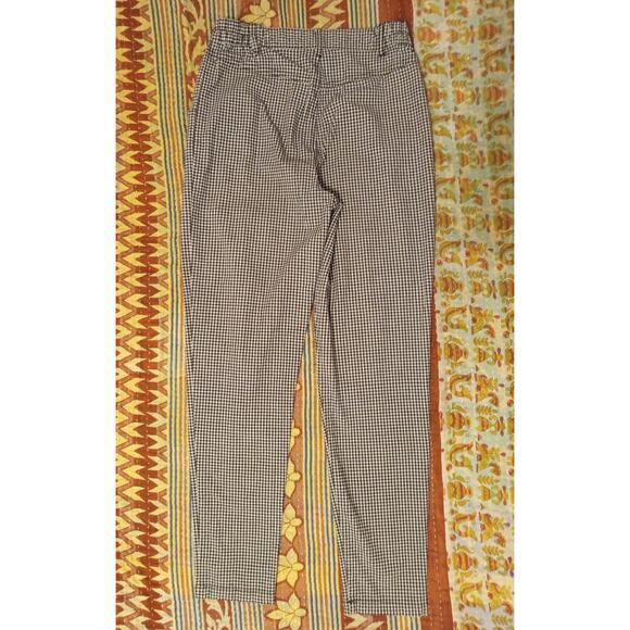 SILENCE + NOISE High Rise Gingham Plaid Tapered Pants in Black & White WOMEN'S 2 - Picture 2 of 6